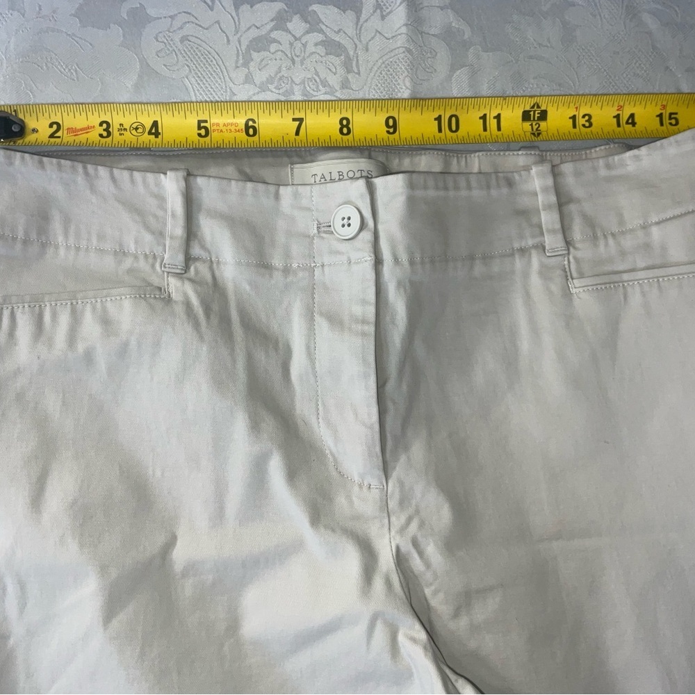 Talbots Petites Women's Cotton Stretch Jeans Cropped Size 12P Light Khaki/Beige - Picture 4 of 7